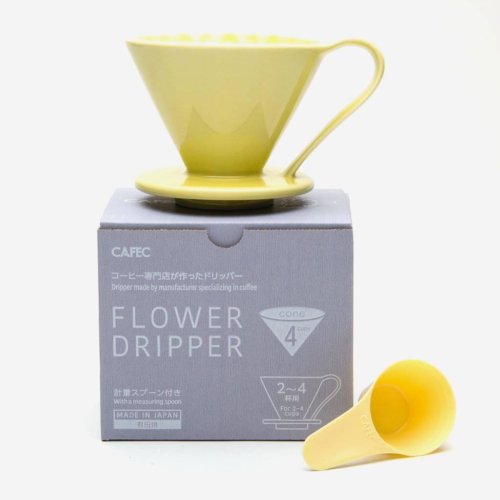 Пуровер Cafec Arita Dripper Cup4 для 1-4 порцій кофе, керамика, желтая хризантема, Япония