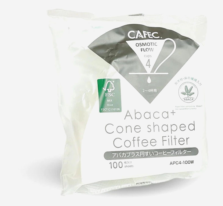 Фільтри CAFEC Abaca+ для кави, розмір Cup4, 100 шт, FSC, екосертифіковані