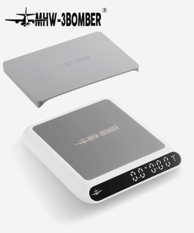 Веси для кави MHW-3BOMBER Formula, білі, 0,3 г - 2000 г, з таймером і зарядкою USB Type-C