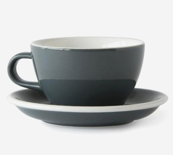 Чашка Acme Evolution Grey для латте 280 мл, фарфор, серый, комплект 2 шт.