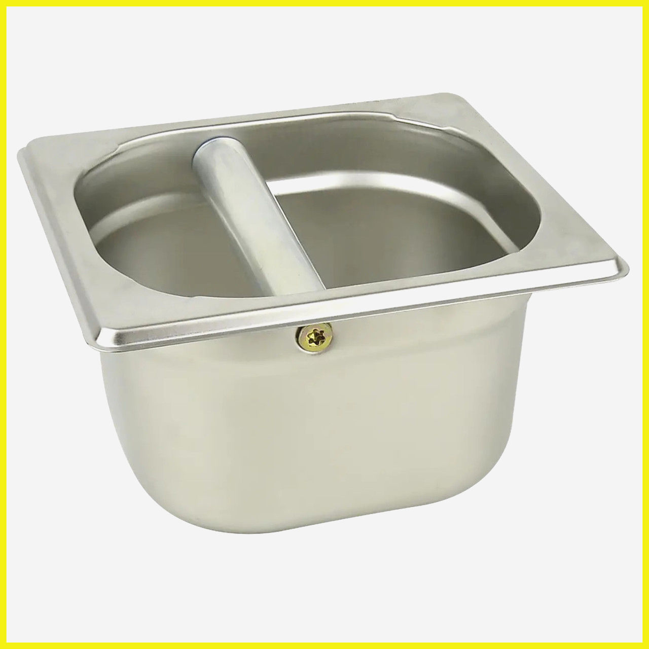 Нок-бокс Bottom врезной 175x165 мм для кофе из нержавеющей стали с резиновой перекладиной