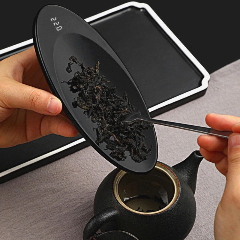 Электронные весы для чая Tea Scale Precision до 200 г, черные, с LCD дисплеем, точность 0,1 г