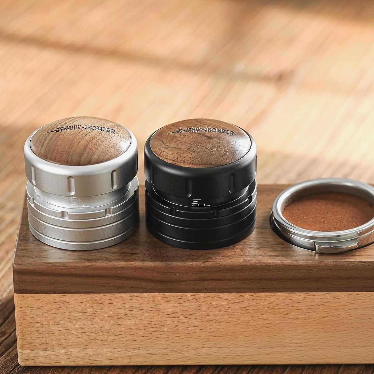 Пуш Темпер MHW-3Bomber 58.35 мм с автоматическим возвратом для кофе, серый