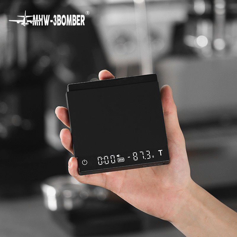 Весы для кофе MHW-3Bomber Cube Mini Черные, точность 0,1 г, диапазон 0,5-2000 г, USB зарядка