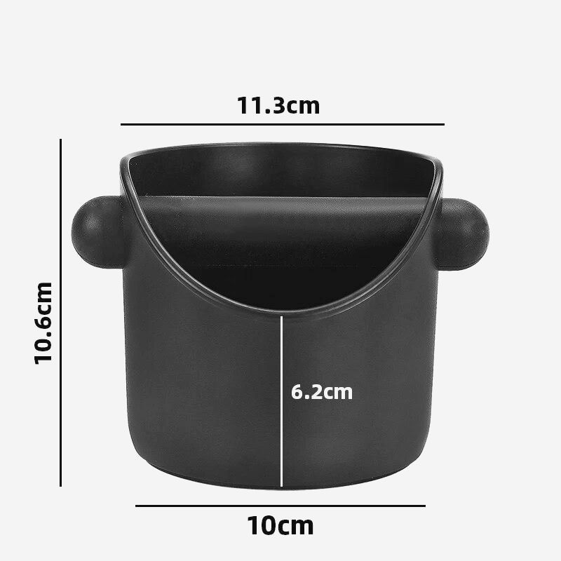 Нок-бокс для кофе Knock Box Small, компактный, черный, из алюминия и резины, 11,3 см