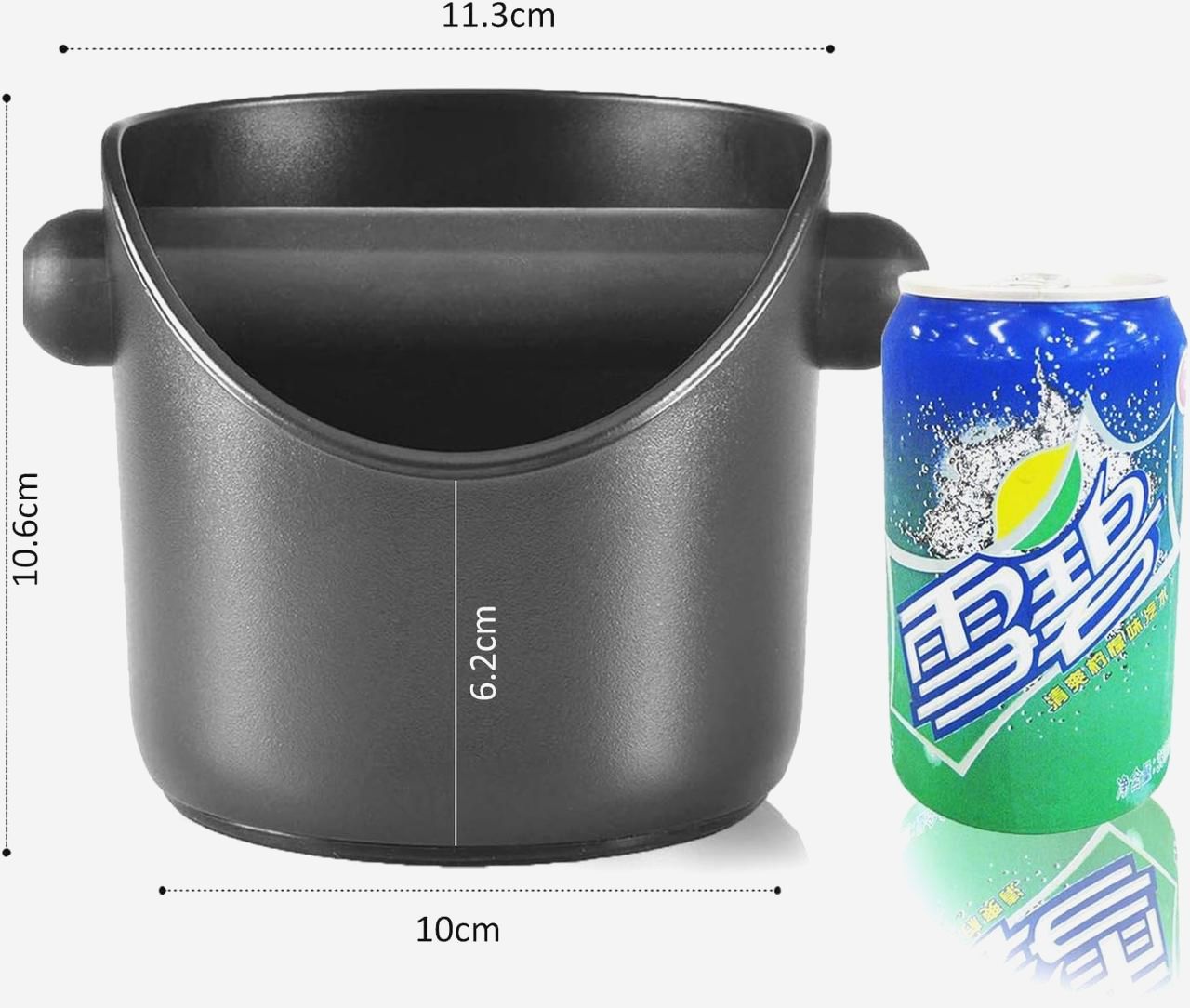 Нок-бокс для кофе Knock Box Small, компактный, черный, из алюминия и резины, 11,3 см