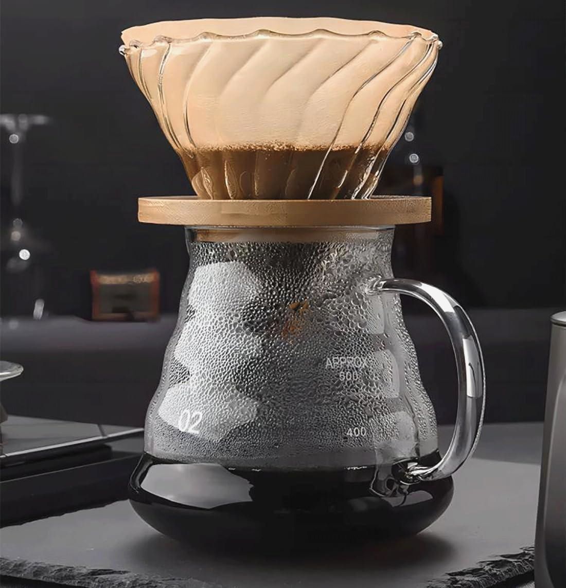 Набор Glass Wave V60 600 мл для заваривания кофе пуровер 02 стеклянный 