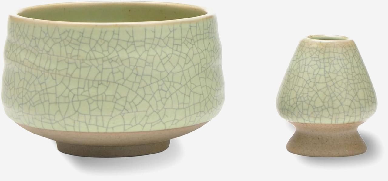 Чаван Ancient Green 550 мл для матча, керамічний тяван з глазурю, діаметр 12,5 см