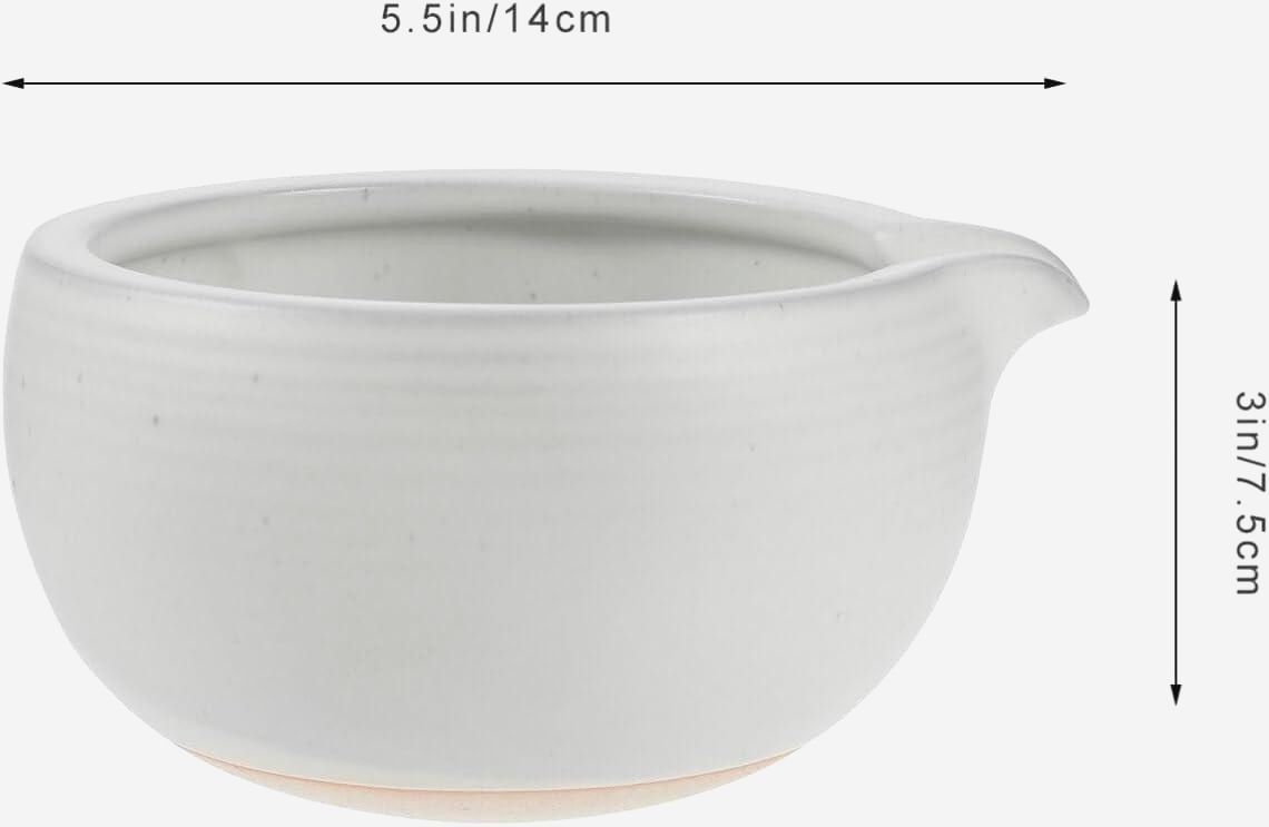 Чаша Katakuchi для матчу 400 мл, кераміка біла, 7,5 см, чайна церемонія, носик #5