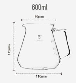 Сервер Timemore 600 мл із боросилікатного скла з кришкою для кави та чаю