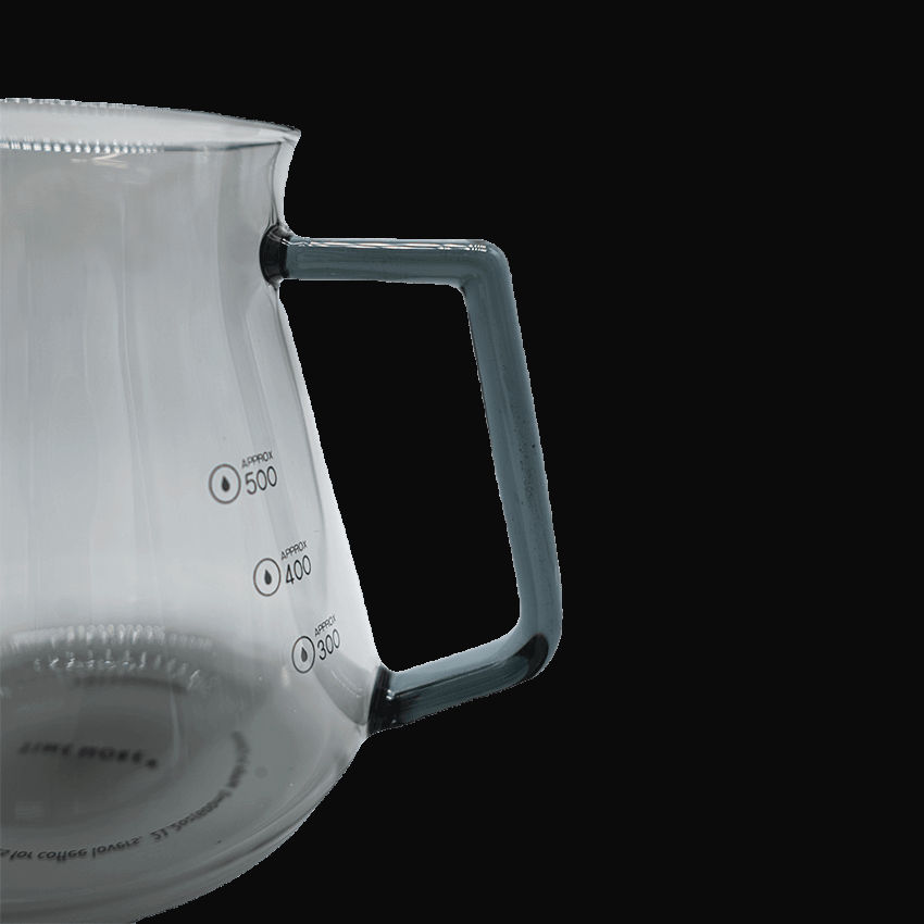 Сервер Timemore 360 мл, боросиликатное стекло, для кофе и чая, прозрачный темный, с крышкой