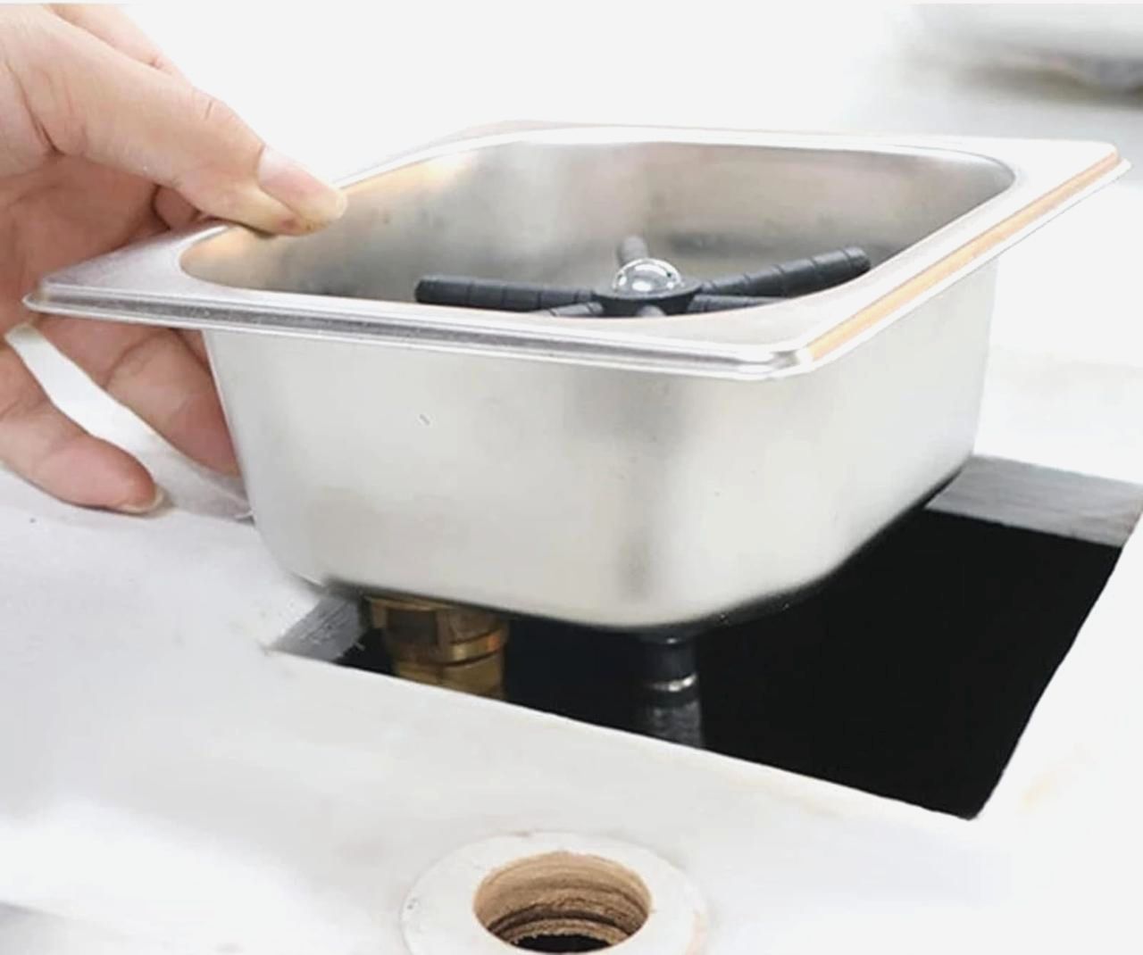 Ринзер Quick Rinse 16 см, для ополаскивання посуди, нержавеюча сталь, врезний, колір Металлік