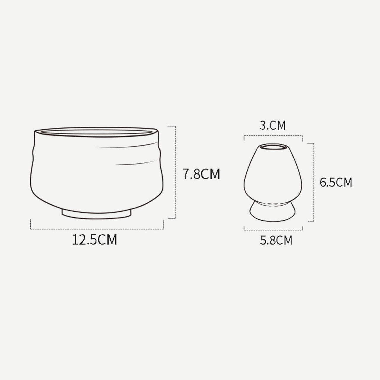 Комплект Ancient White для приготування матча, чаша 550 мл і підставка для вінчика, 2 предмета