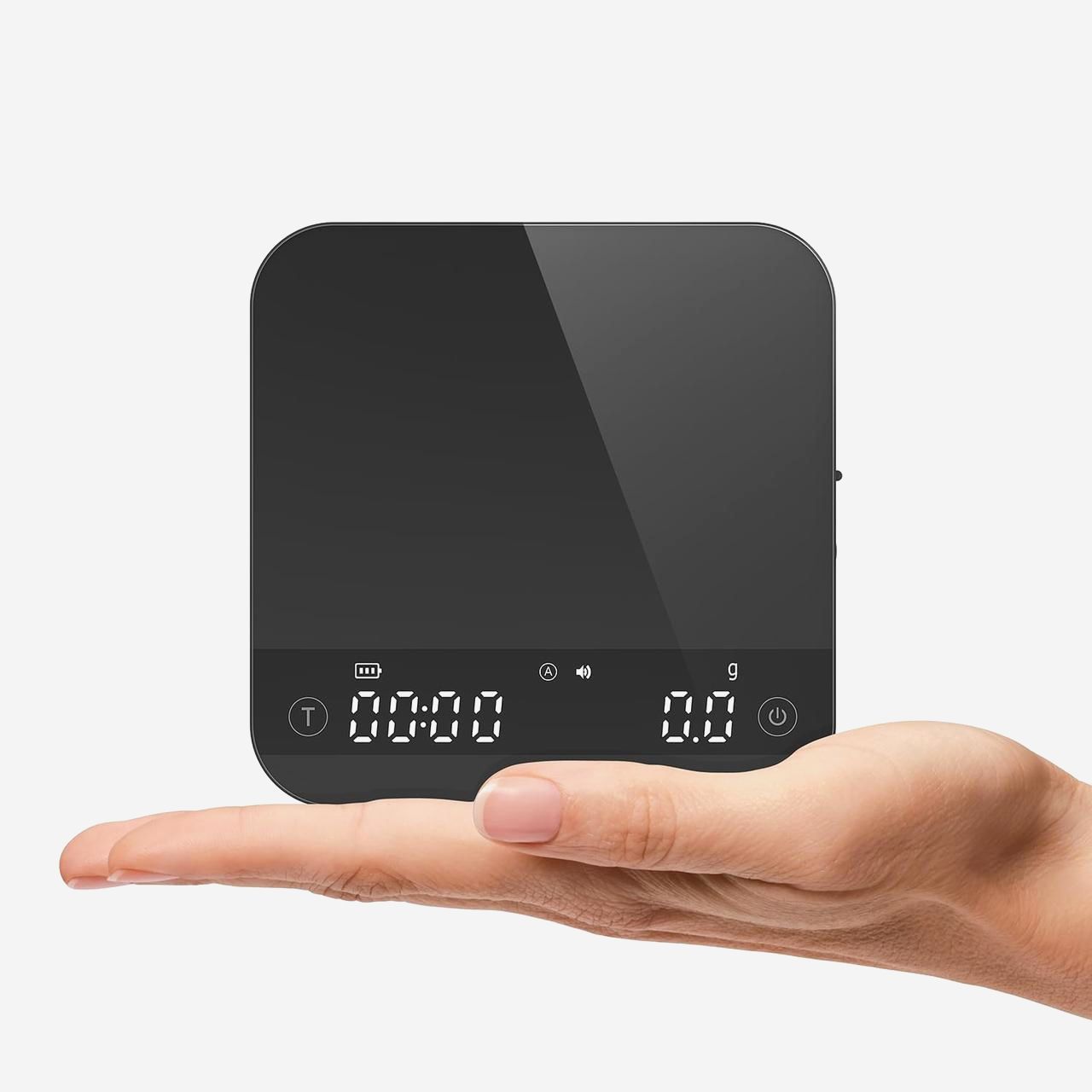 Весы для кофе Smart Scale K112, точность 0,1 г, 0,3-2099 г, USB, черные, компактные 10,5 см