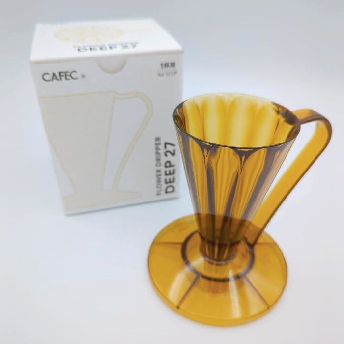 Пуровер Cafec Deep 27 Tritan для 1 чашки, кутова форма 27°, японський дизайн, колір коричневий