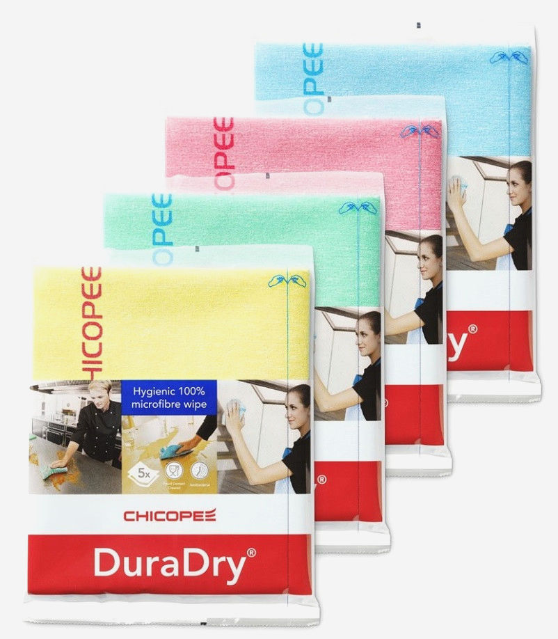 Салфетки Chicopee Microfibre Plus антибактериальные 34х40 см, 5 шт, для кофеен, многоцелевые