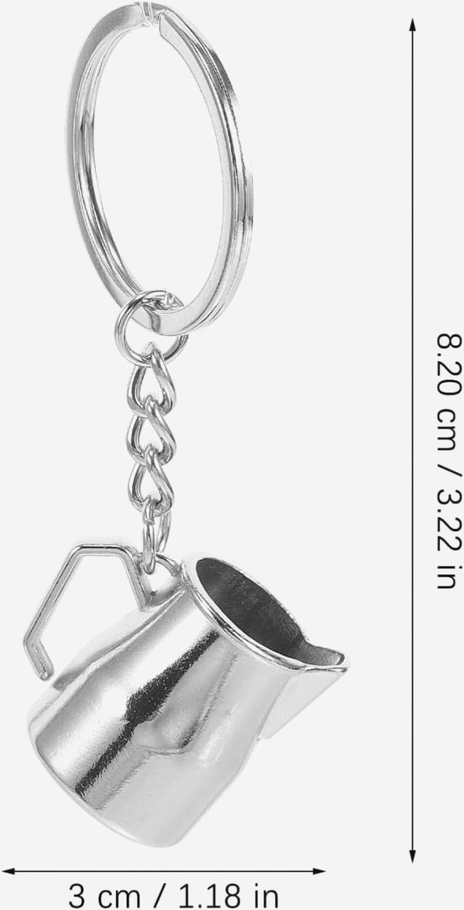 Брелок Питчер Milk Pitcher 5 мл из нержавеющей стали 304 с носиком и ручкой для кофе