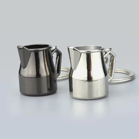Брелок Питчер Milk Pitcher 5 мл из нержавеющей стали 304 с носиком и ручкой для кофе