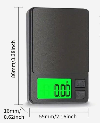 Веси для еспресо Precision MINI 0,01 г, електронні, чорні, нержавіюча сталь, 500 г навантаження
