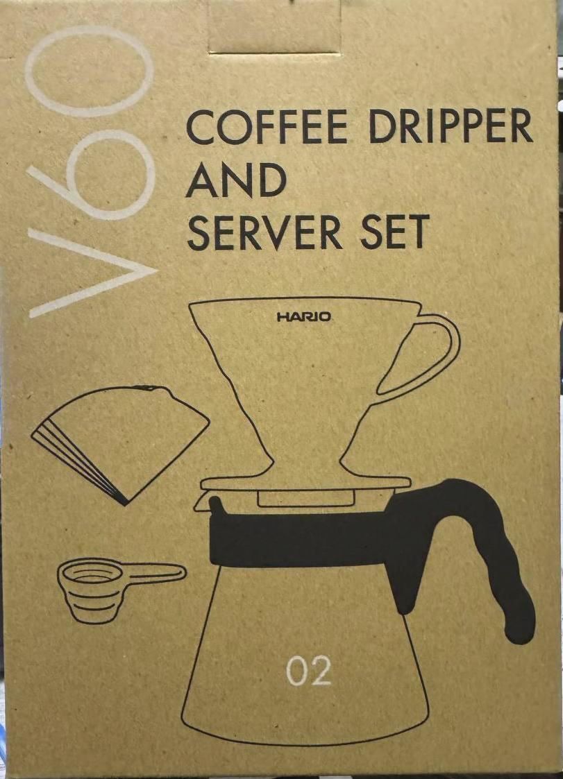 Набір Hario CRAFT V60 Kit drip 4 предмета для фільтр-каві, 700 мл, 40 фільтрів, мірна ложка