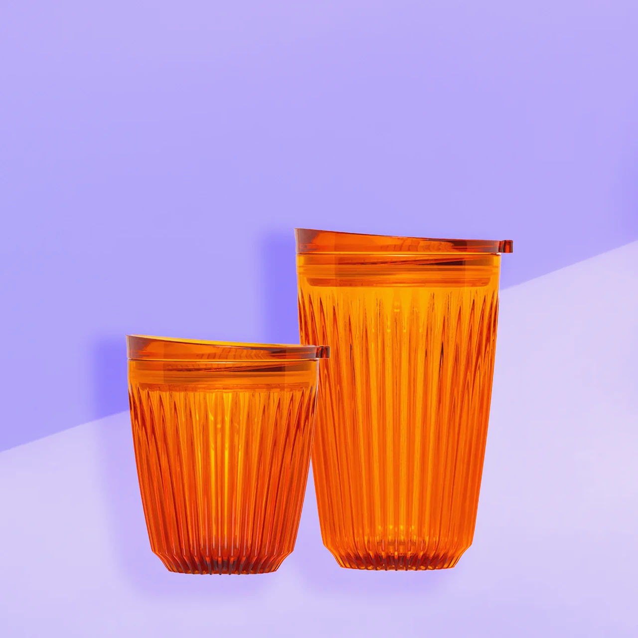 Чашка Huskee 355 мл Renew Cups Amber янтарна, екокружка з кришкою, BPA-free, стильний дизайн