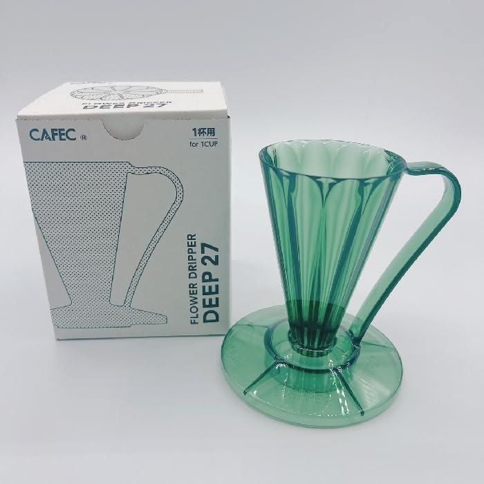 Пуровер Cafec Deep 27 Tritan для кави, 27°, японський, темно-зелений, 1 порція