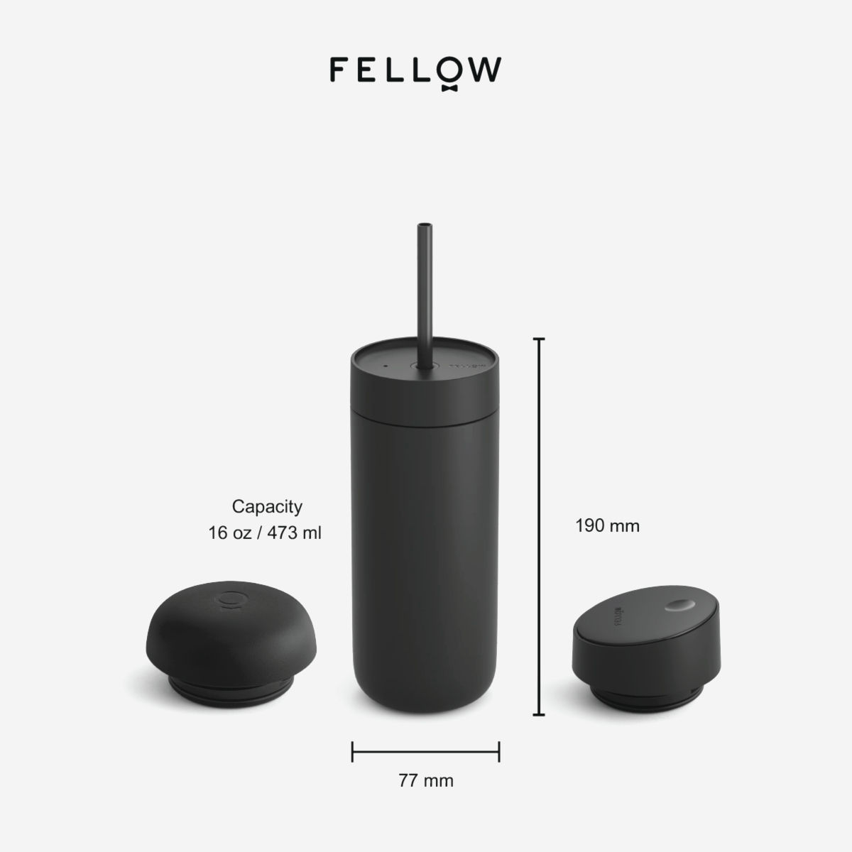 Термос-чаша Fellow Carter Move Mug 475 мл, 3 в 1, нержавіюча сталь, для гарячих і холодних напоїв