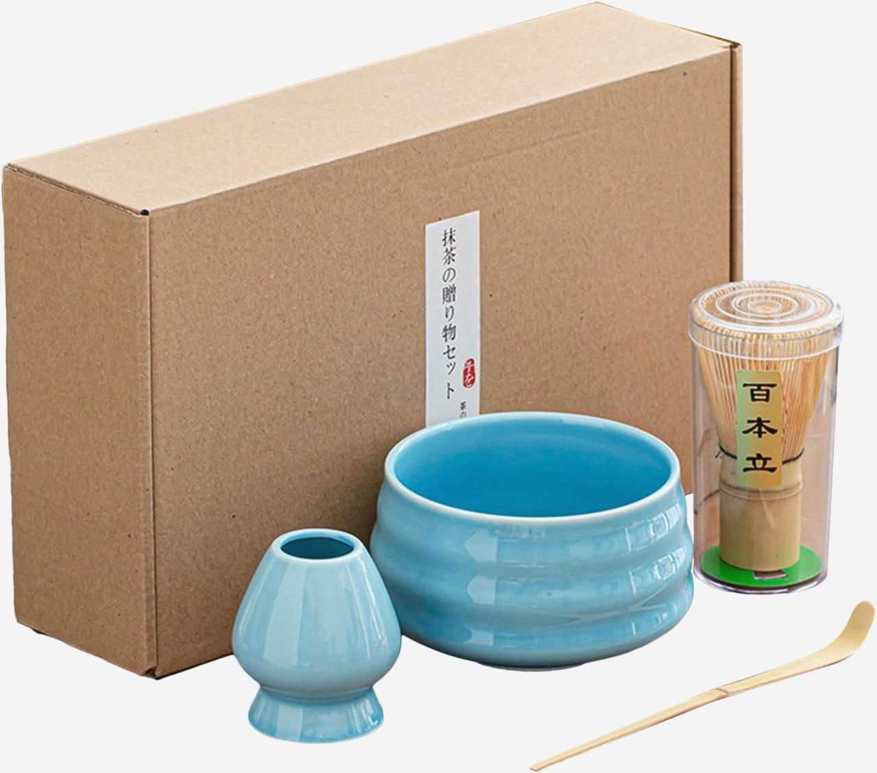 Набор Bluestone для приготовления матча, 550 мл, чаша, венчик, ложечка, подставка