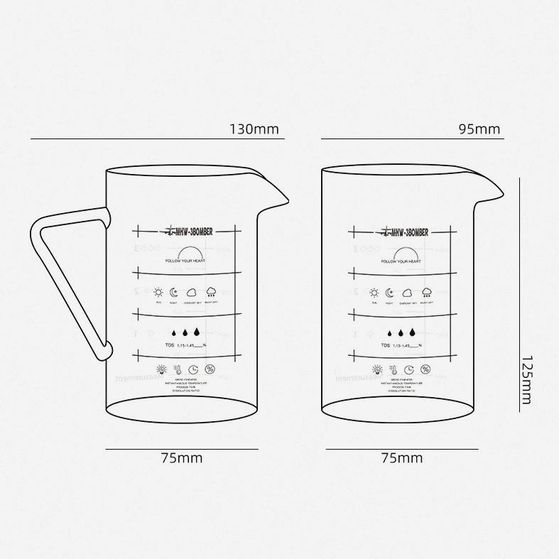 Сервер MHW-3Bomber 350 мл із боросилікатного скла для кави, заварний чайник