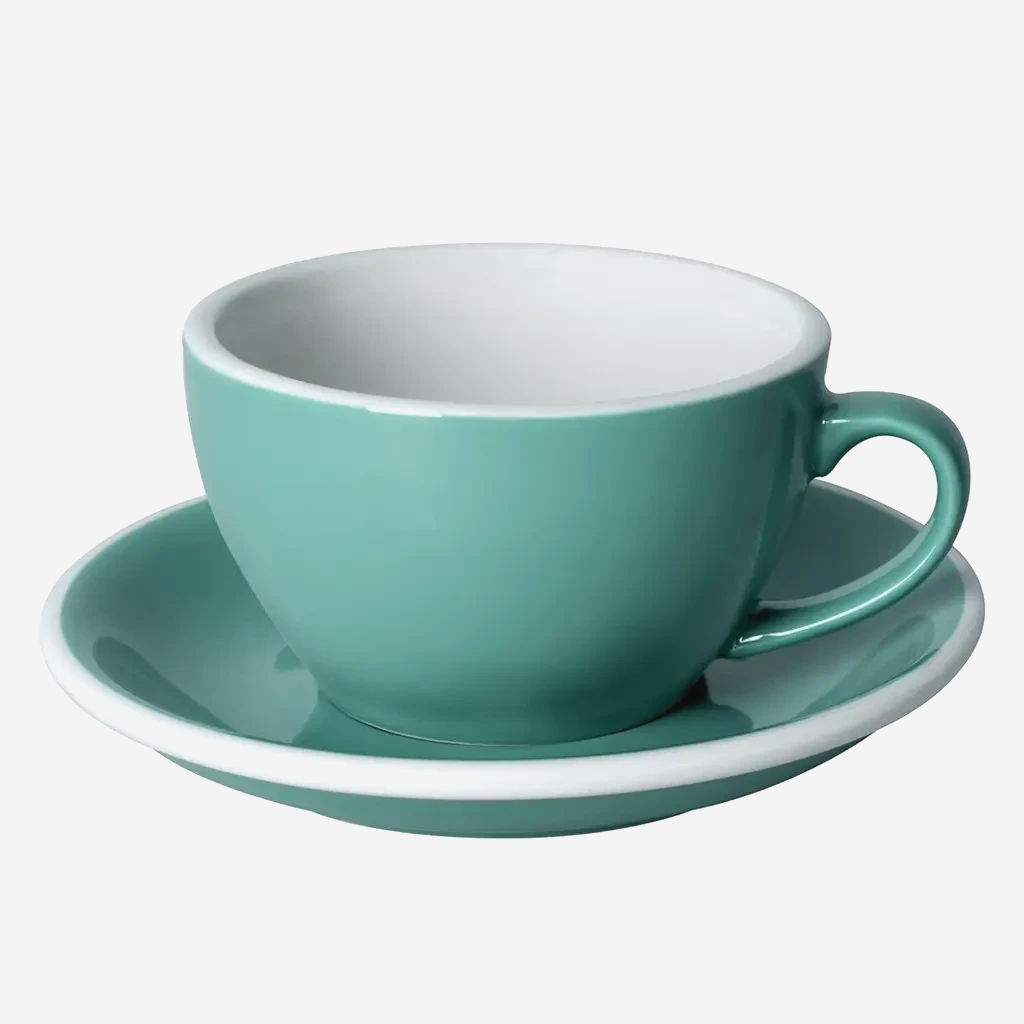 Чашка Loveramics Egg Teal 300 мл з блюдцем, фарфор, діаметр блюдця 15,5 см