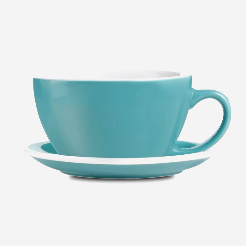 Чашка Loveramics Egg Teal 300 мл з блюдцем, фарфор, діаметр блюдця 15,5 см