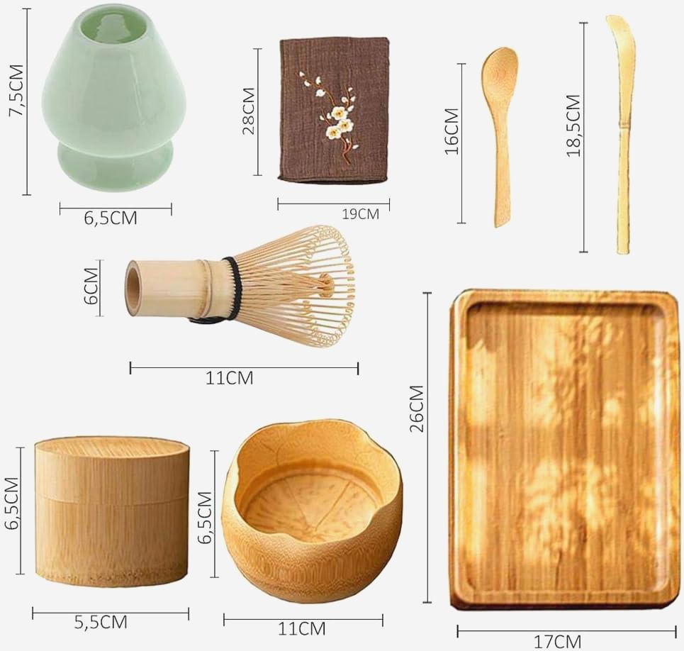 Набір для матчу Bamboo Whisper 8 предметів з бамбука з подарунковою упаковкою