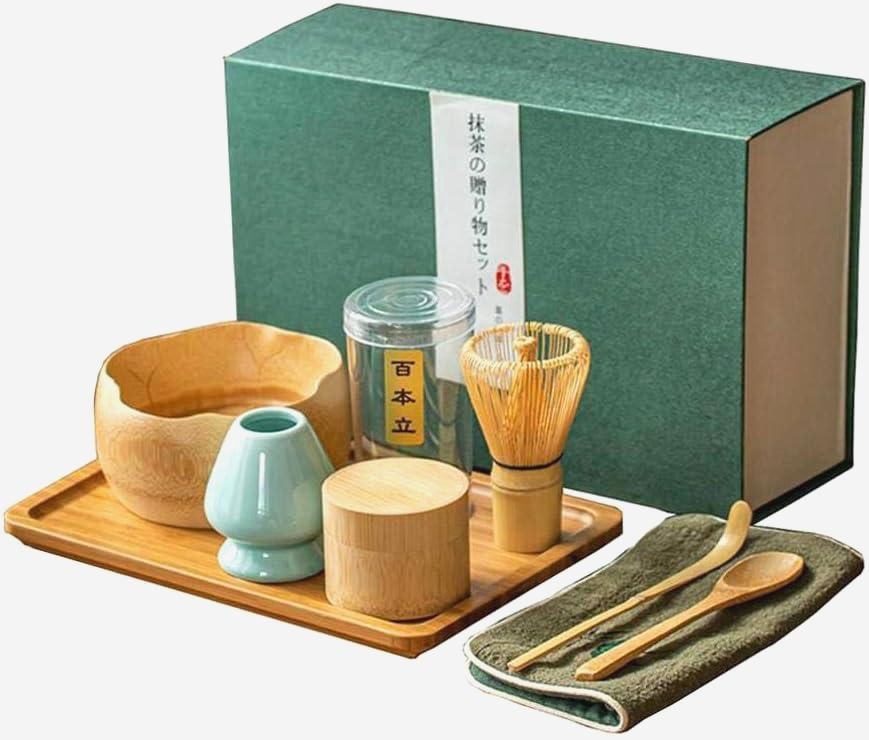 Набір для матчу Bamboo Whisper 8 предметів з бамбука з подарунковою упаковкою