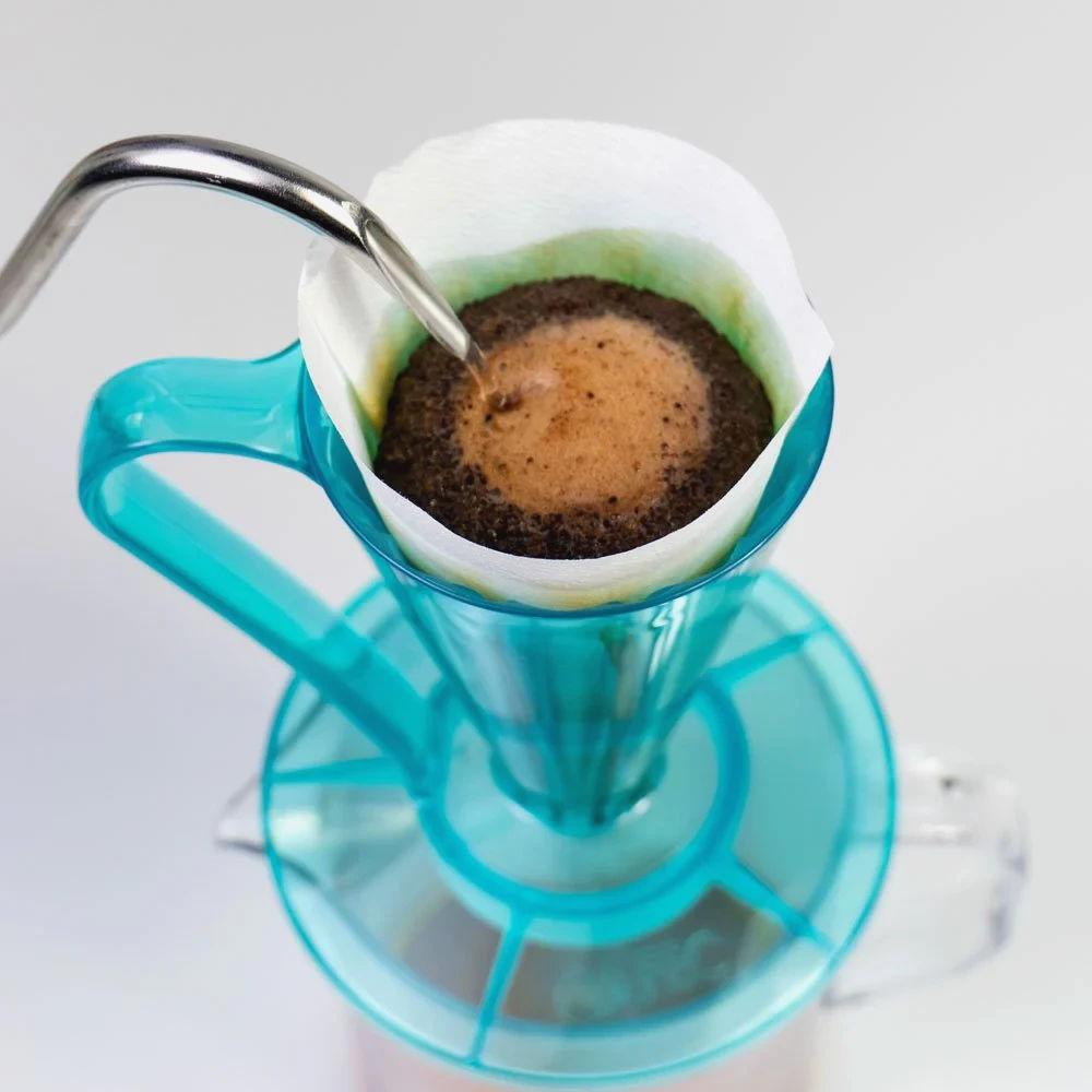 Пуровер Cafec Deep 27 Tritan Flower Dripper для 1 порції, 27° кут, Японія, синій