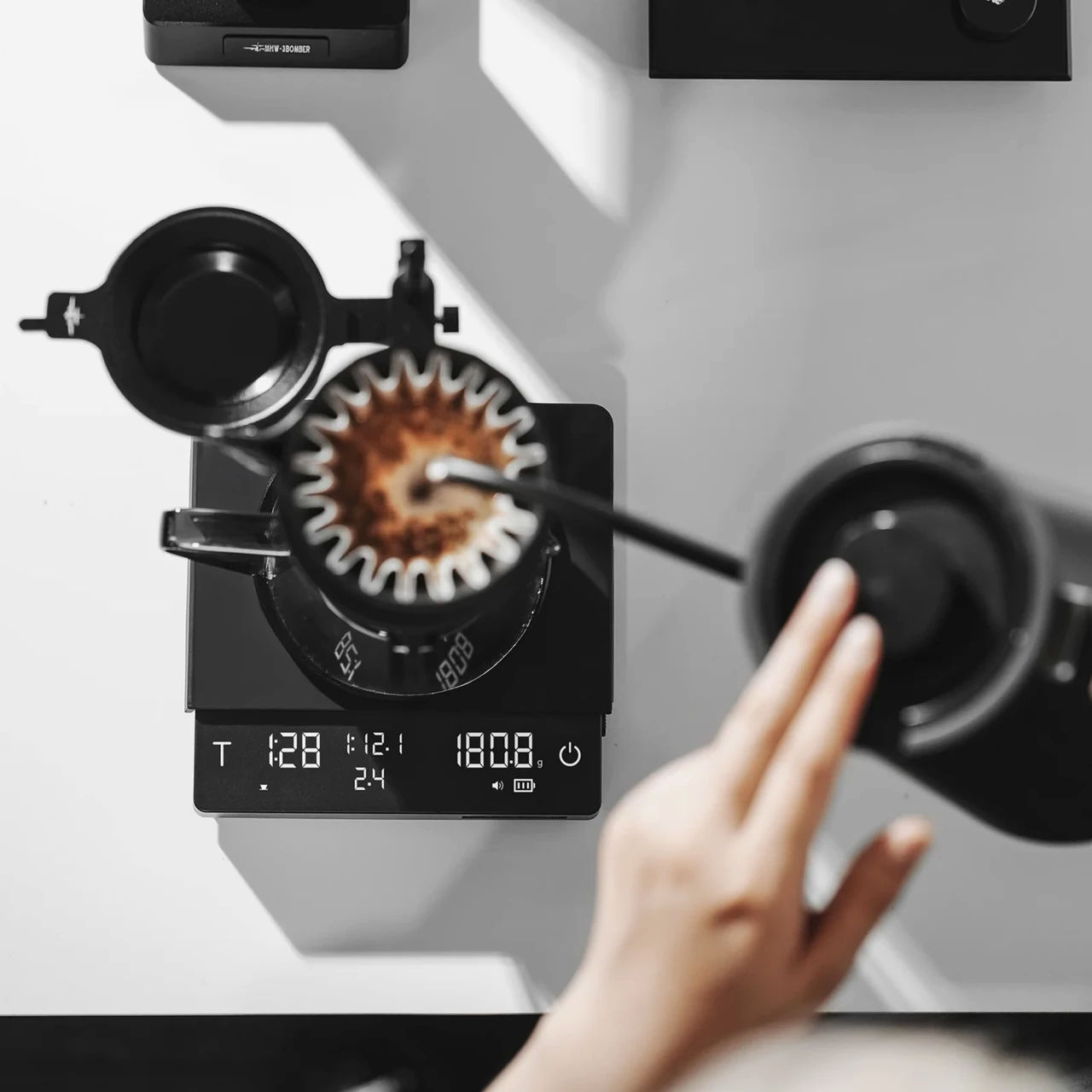 Весы MHW-3Bomber Cube Coffee Scale 3.0 Pro Max, 15×15 см, точность 0,1 г, USB зарядка
