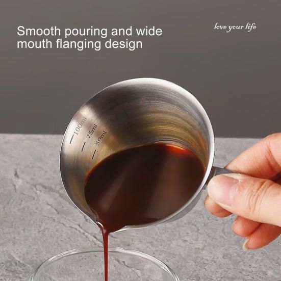 Джаг Pouring Cup 100 мл для еспресо, питчер з нержавіючої сталі з вимірювальною шкалою