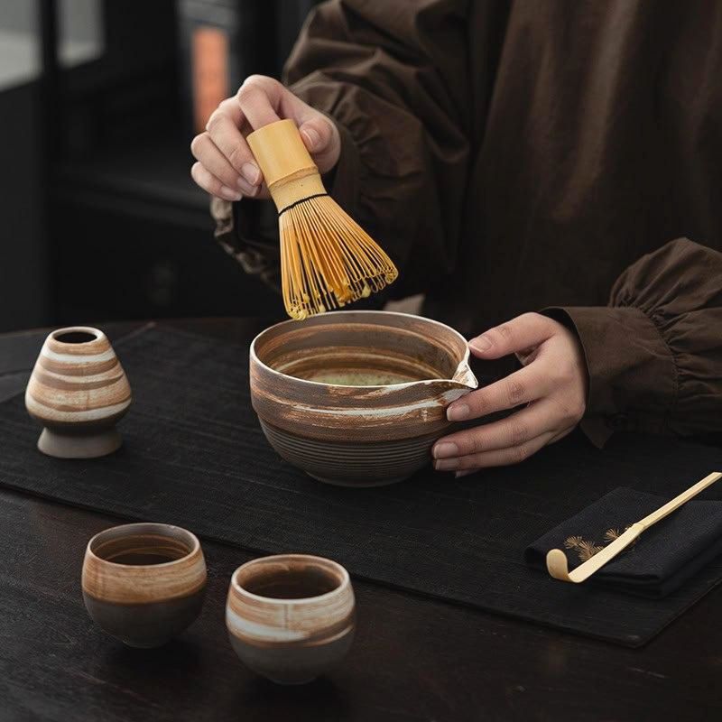 Набор Sabi Set для приготовления матча, 4 предмета, керамика и бамбук, японская культура