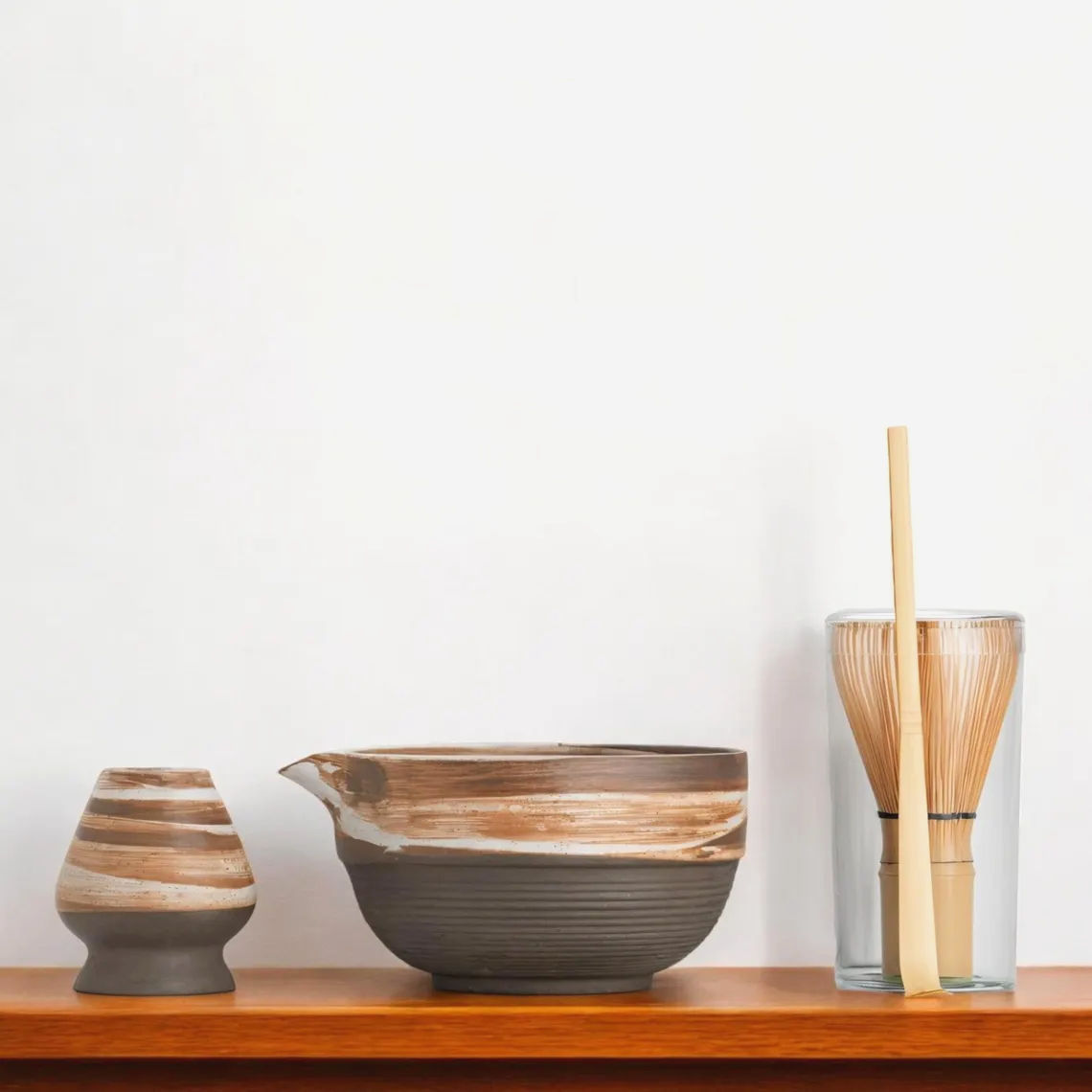 Набор Sabi Set для приготовления матча, 4 предмета, керамика и бамбук, японская культура
