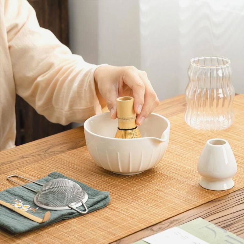 Набір White Katakuchi Kaze для приготування чаю матча, 7 предметів, 500 мл, японська чайна церемонія