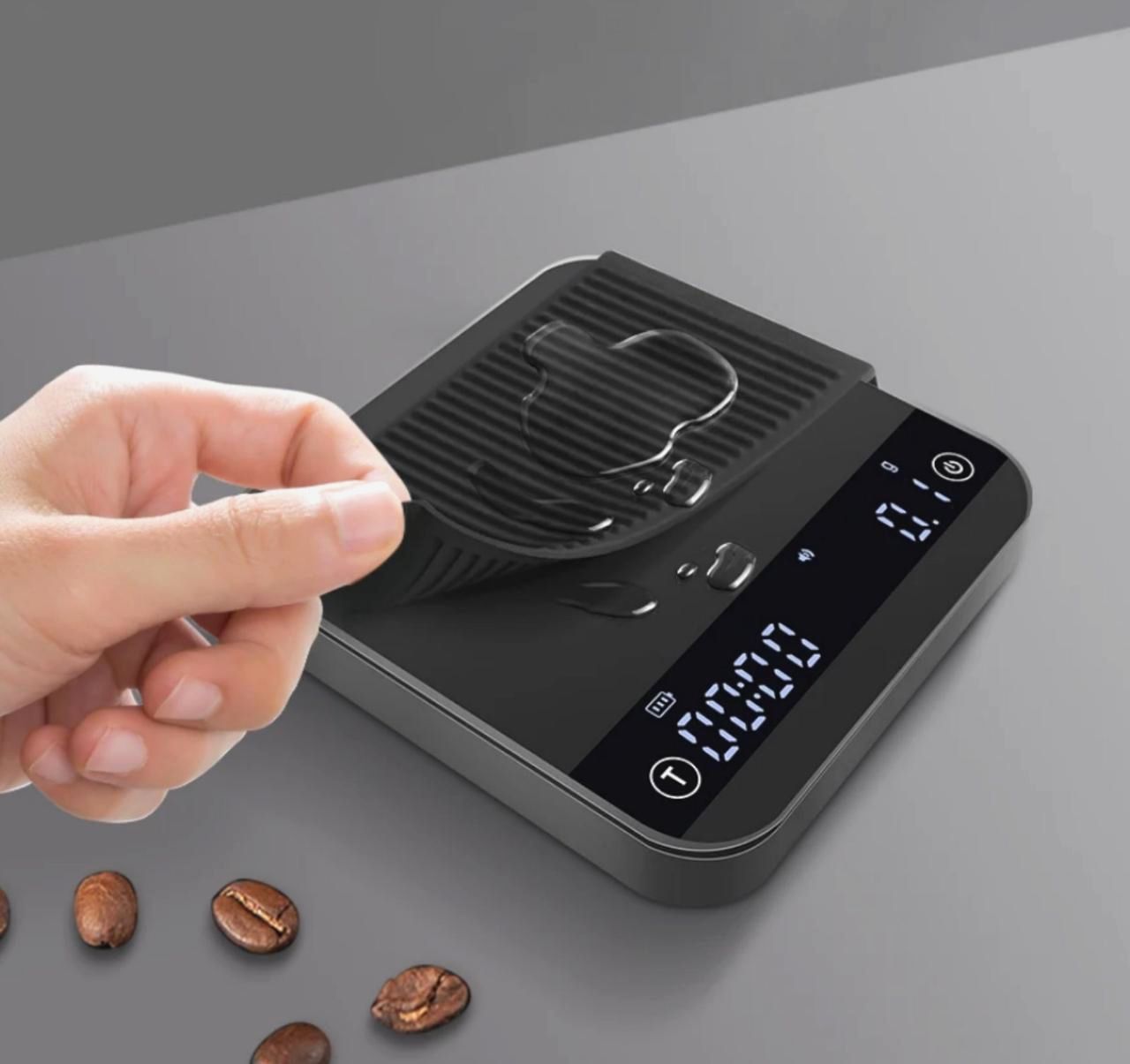 Весы для кофе Smart Scale K110, точность 0.1 г, USB зарядка, черный, 0.3–2000 г