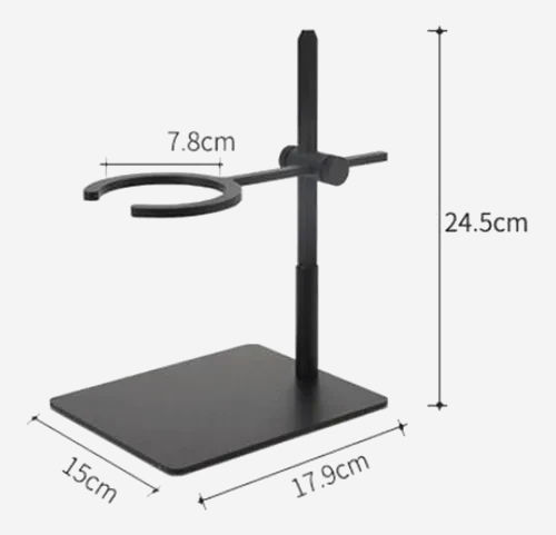 Станция Drip Pour Over Filter Stand для кофе, черная, регулируемая высота, 32×17 см, алюминий