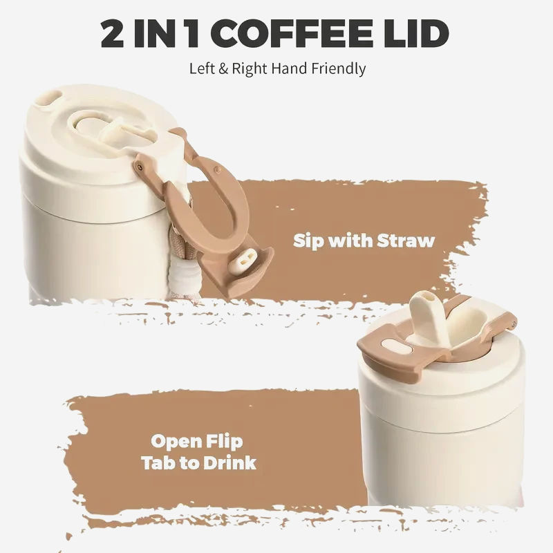 Термочашка WATERSY 400 мл, рожева, нержавіюча сталь, подвійні стінки, для гарячих і холодних напоїв