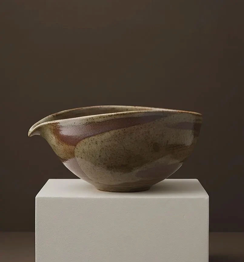 Чаван Kuro Tsuchi 280 мл для матча, винтажная чаша с носиком, ручная работа, грубая керамика