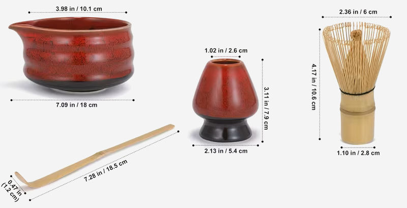 Набір Akane Katakuchi для приготування матча, 500 мл, з бамбуковими аксесуарами для чайної церемонії