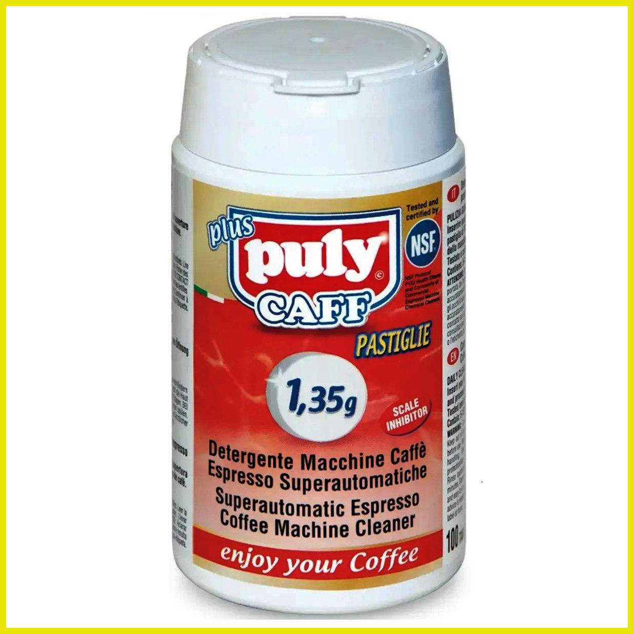 Таблетки для чищення кавомашини Puly Caff 100 шт по 1,35 г для DeLonghi, Philips, Bosch