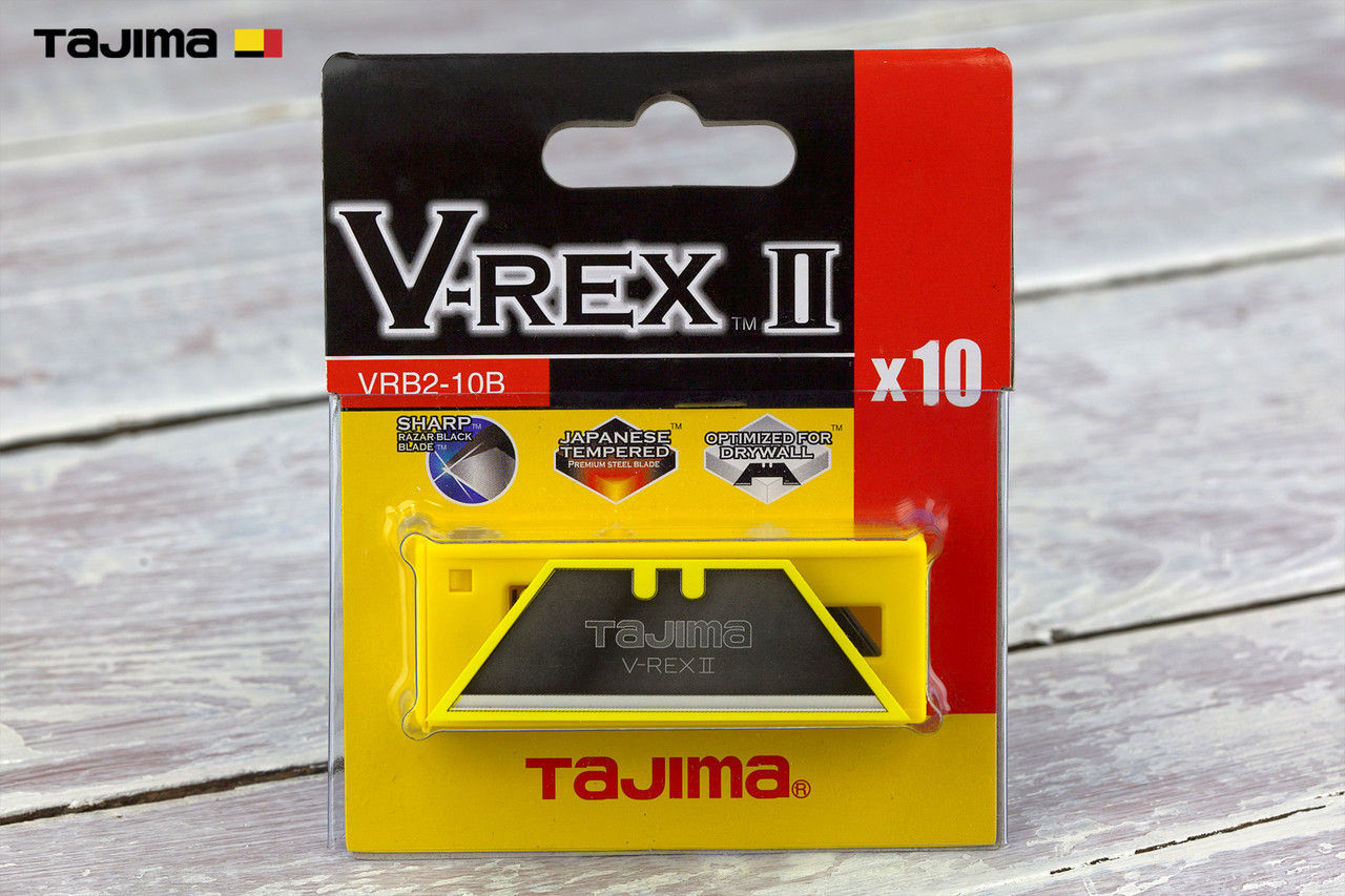 Лезвия TAJIMA V-REX Razar Black трапециевидные 10 шт, углеродная сталь, двойной угол заточки