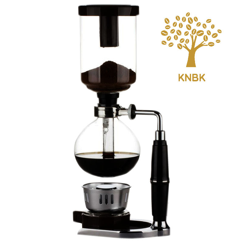 Сифон для кави і чаю 360 мл з пальником, 3-5 чашок, жаростійке скло, стильне приготування