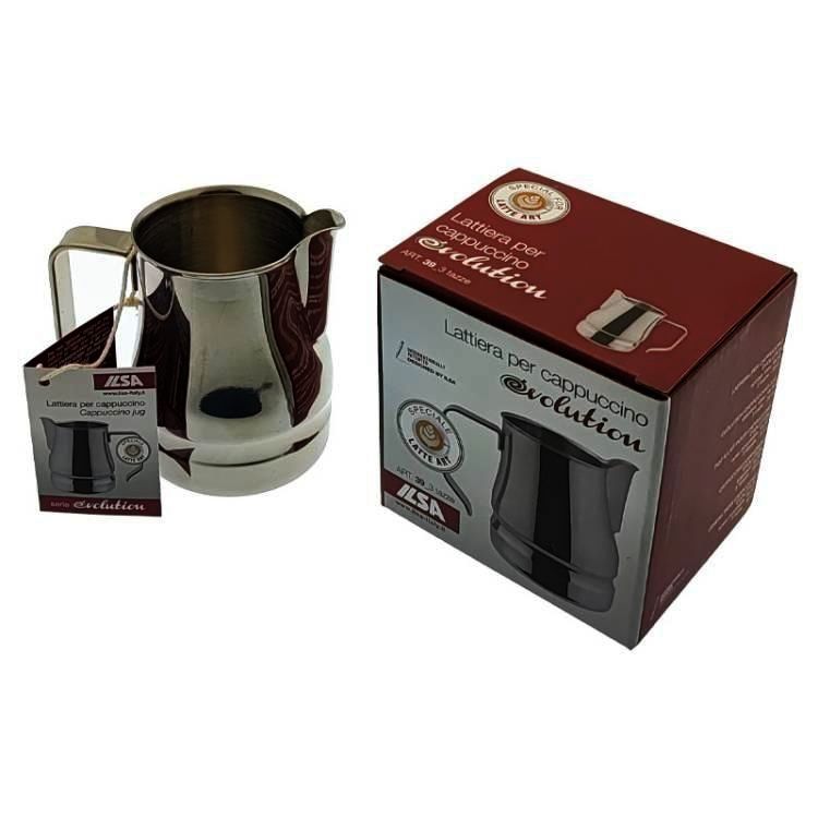 Питчер ILSA Evolution 500 мл. молочник для латте з нержавіючої сталі з зручним носиком