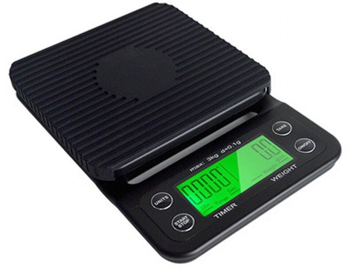 Веси Drip Coffee Scale з таймером і резиновим ковриком, 3000 г, чорні