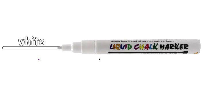 Меловий маркер Liquid Chalk Marker Beide білий, 1м для дощок і скляних поверхонь